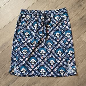 LOFT Pattern Blue, White and Red Skirt